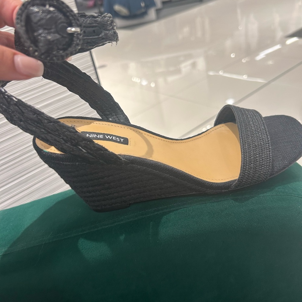Nine West Black Woven Wedges - Picture 5 of 15